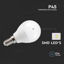 E14 4.8W(450Lm) LED SMART Bulb P45, V-TAC, compatible with Amazon Alexa and Google Home applications, RGB+WW+CW