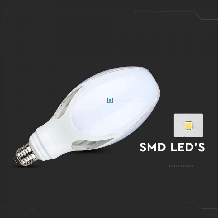 E27 36W(3960Lm) LED-pirn Olive, V-TAC SAMSUNG, IP20, jaheda valge 6500K