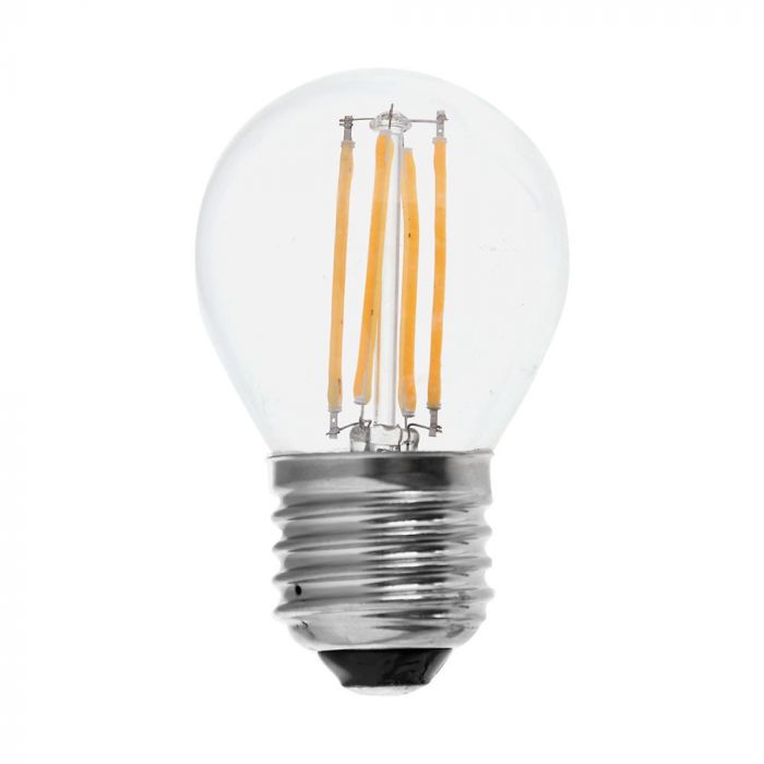 E27 6W (600Lm) LED-lampa med glödtråd, IP20, G45, kallvitt ljus 6500K