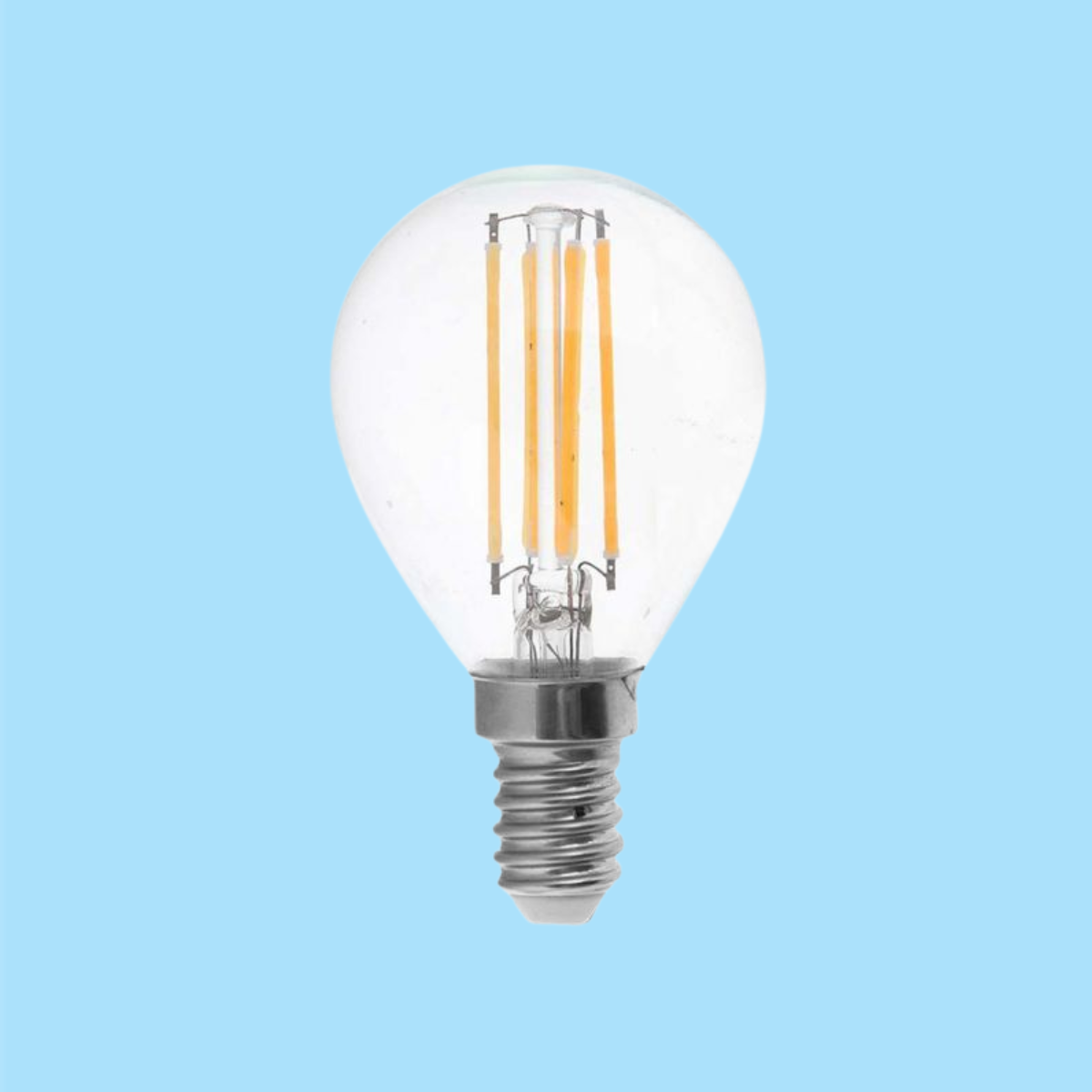 E14 6W(600Lm) LED Spuldze Filament, IP20, P45, auksti balta gaisma 6500K