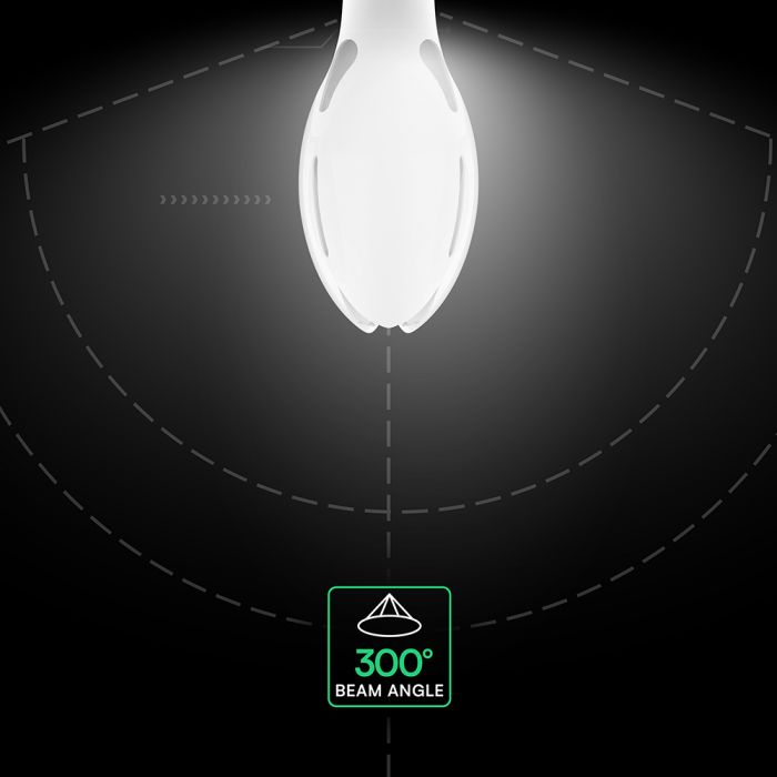 36W(4000Lm) LED olīvas formas spuldze, V-TAC VT-240, SMD-CREE, 111Lm/W, IP20, balta, E27, 90x220mm, 300°, 6 gadu garantija, auksti balta gaisma 6500K