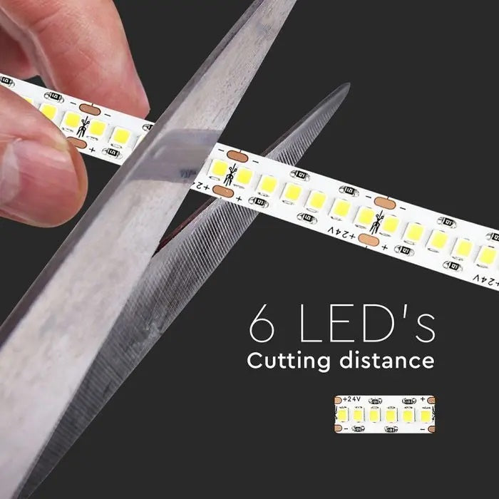 Цена за 1м15Вт/м(1650Лм/м) 0,63А/м 240 Светодиодная лента, V-TAC SAMSUNG, влагозащищенная IP20, 24В, нейтральный белый свет 4000К