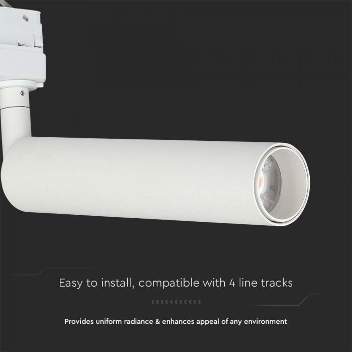 Светодиодный трековый светильник 7W(700Lm), V-TAC SAMSUNG, IP20, гарантия 5 лет, белый, нейтральный белый 4000K