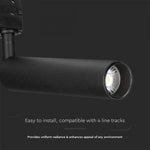 7W(700Lm) LED armatur för strömskenor, V-TAC SAMSUNG, IP20, 5 års garanti, svart, varmvitt ljus 3000K