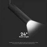 7W(700Lm) LED armatur för strömskenor, V-TAC SAMSUNG, IP20, 5 års garanti, svart, varmvitt ljus 3000K