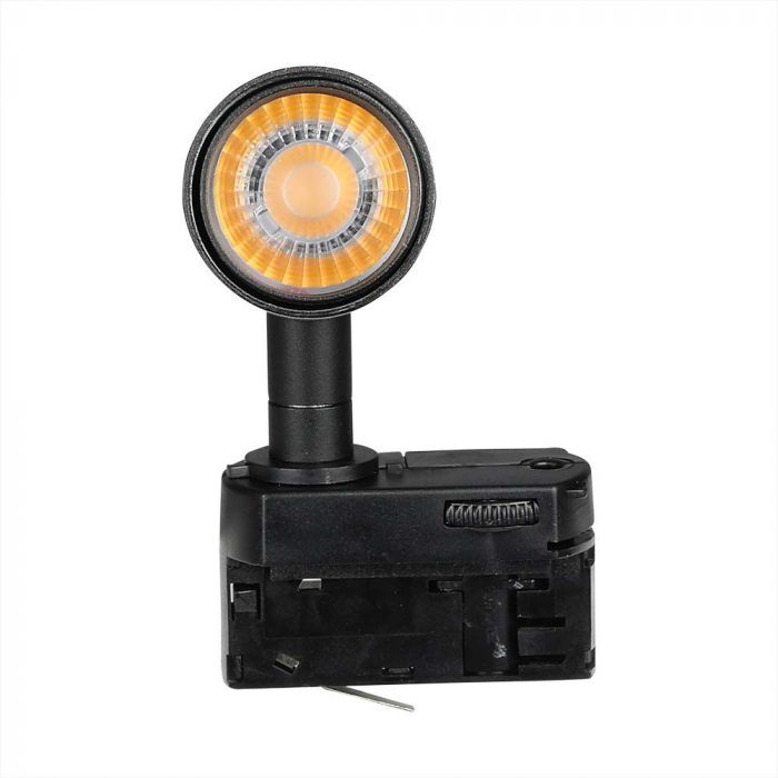 7W(700Lm) LED armatur för strömskenor, V-TAC SAMSUNG, IP20, 5 års garanti, svart, varmvitt ljus 3000K