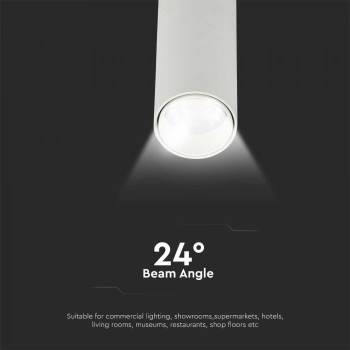 15WI1500Lm) Светодиодный трековый светильник, V-TAC SAMSUNG, IP20, гарантия 5 лет, белый, теплый белый свет 3000K