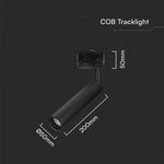 15W(1500Lm) LED Track Light, V-TAC SAMSUNG, IP20, warranty 5 years, black, cold white light 5000K