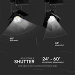 33W (3000Lm) LED rööpmelvalgusti, V-TAC SAMSUNG, IP20, 5 aastat garantiid, must, soe valge valgus 3000K