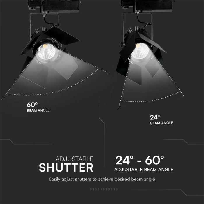 33W (3000Lm) LED rööpmelvalgusti, V-TAC SAMSUNG, IP20, 5 aastat garantiid, must, soe valge valgus 3000K