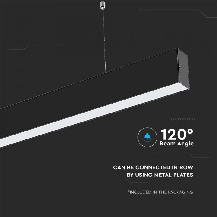 40W(3650Lm) LED Lineārais gaismeklis, iekarams, melns, gaismekļa izmērs 1194 x 35 x 67mm, V-TAC SAMSUNG, garantija 5 gadi, neitrāli balta gaisma 4000K