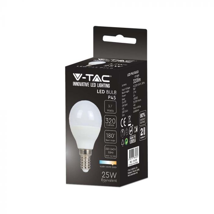 E14 3.7W(320Lm) LED bulb, V-TAC, IP20, neutral white light 4000K