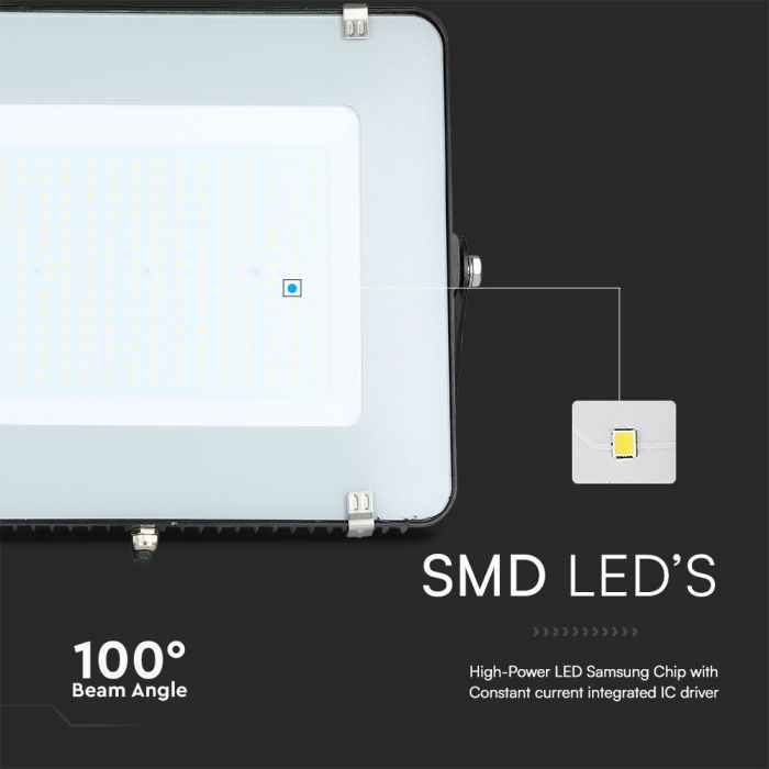 200W (16500Lm) LED-valgusti ilma liikumisandurita, V-TAC SAMSUNG, IP65, must, neutraalne valge valgus 4000K