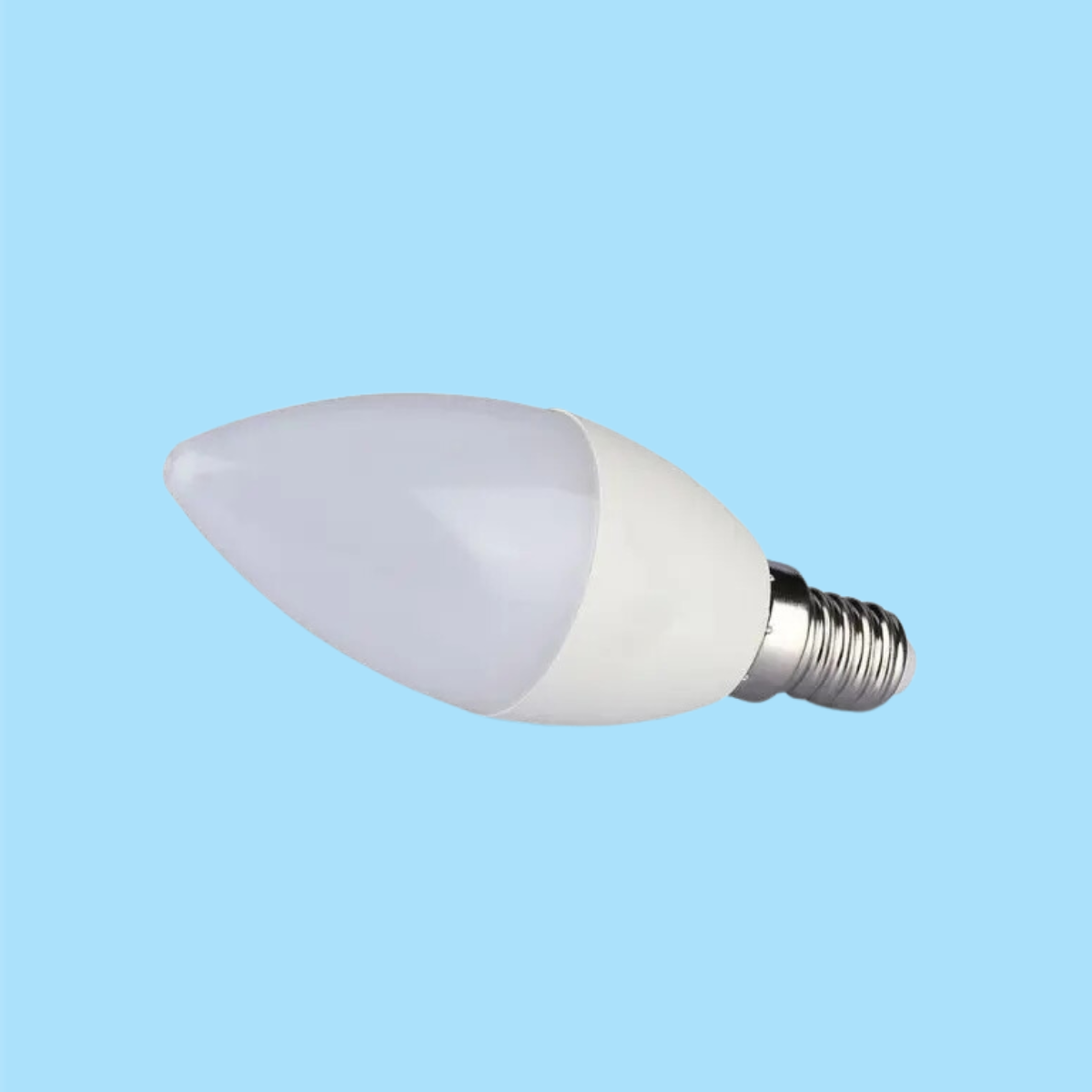 KASTE 200 gab. x 0,82€ – E14 4.5W(470Lm) LED Spuldze, V-TAC, sveces forma, IP20, auksti balta gaisma 6500K
