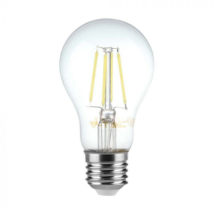 E27 6W(600Lm) Светодиодная лампа накаливания, A60, IP20, V-TAC, нейтральный белый 4000K