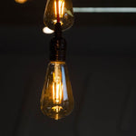 E27 6W(550Lm) LED Bulb Filament Amber, V-TAC, glass, ST64, IP20, warm white light 2200K