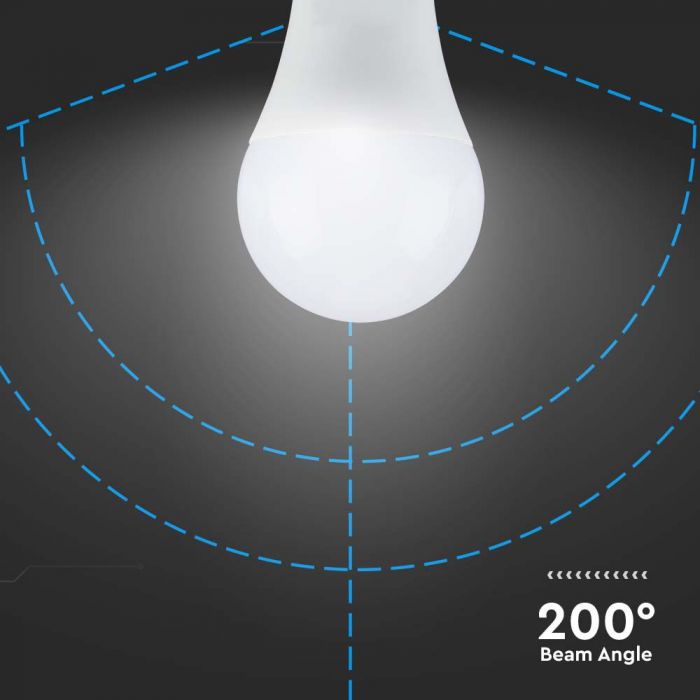E27 17W(1710Lm) LED-lampa, A65, IP20, V-TAC, varmvitt ljus 3000K