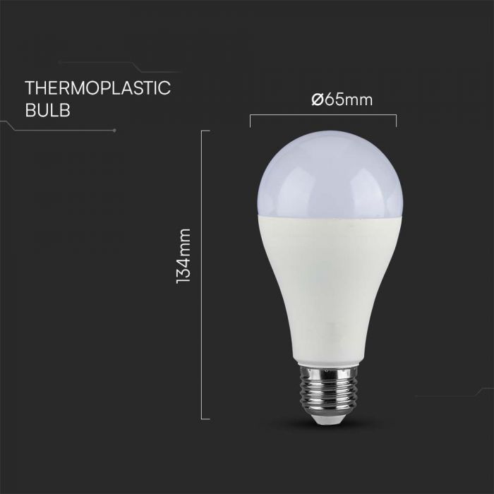 E27 17W(1710Lm) LED Spuldze, V-TAC, IP20, A65, neitrāli balta gaisma 4000K