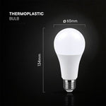 E27 17W (1710 lm) LED Bulb, V-TAC, A65, IP20, Neutral White Light 4000K