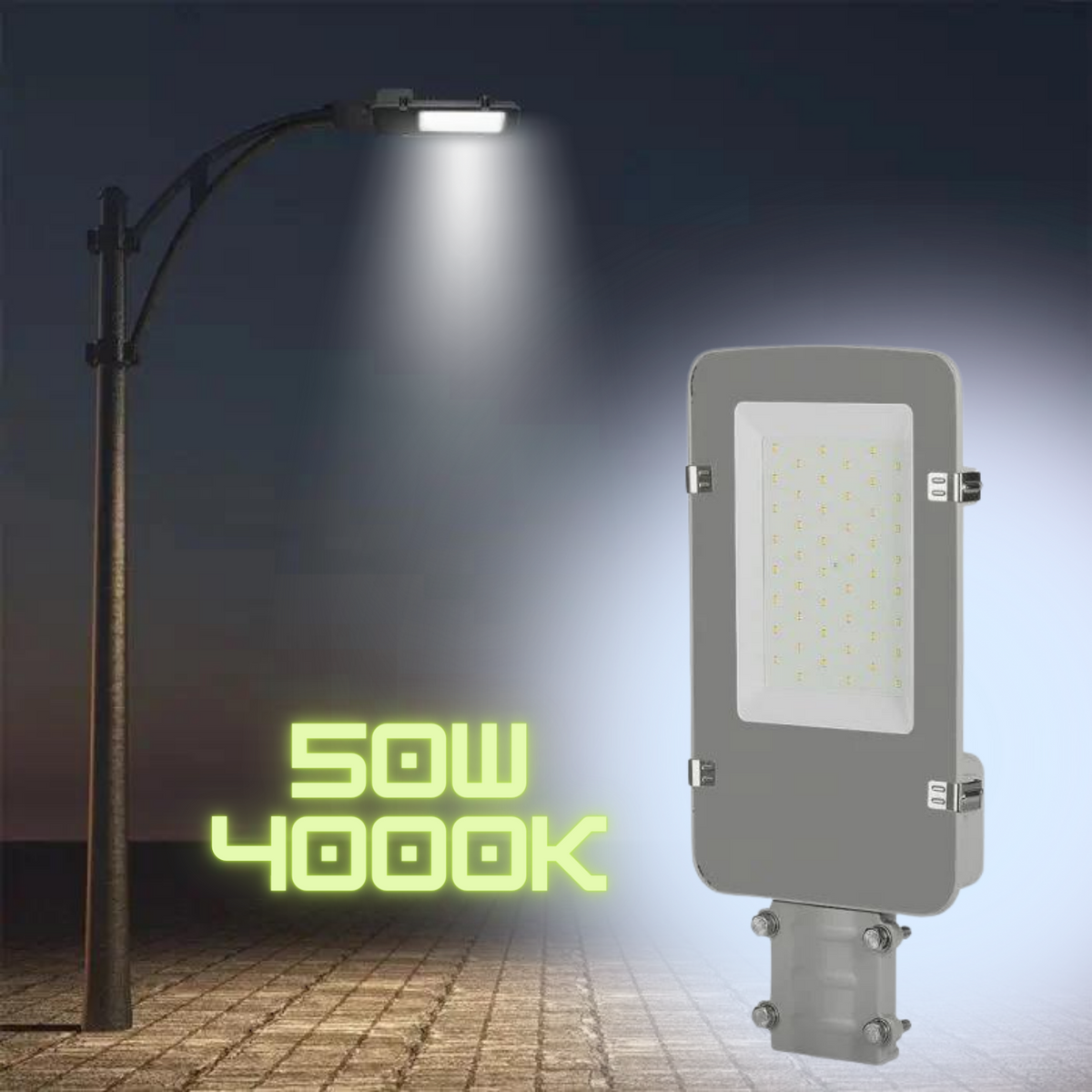 50W (5000Lm) LED tänavavalgusti, V-TAC SAMSUNG, IP65, neutraalne valge valgus 4000K
