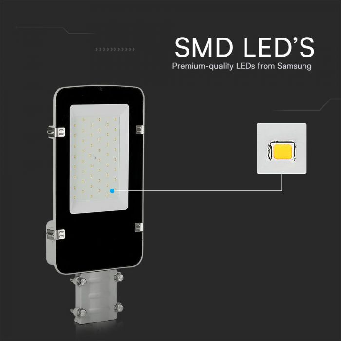 50W(5000Lm) LED Street Lantern, V-TAC SAMSUNG, IP65, 5 years warranty, grey, cool white 6500K