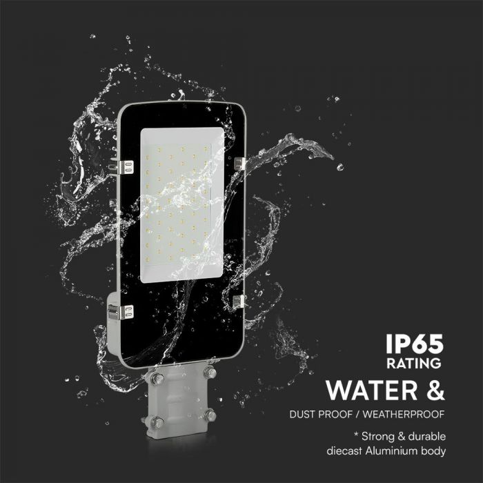 50W (5000Lm) LED tänavavalgusti, V-TAC SAMSUNG, IP65, 5 aasta garantii, hall, jahe valge 6500K