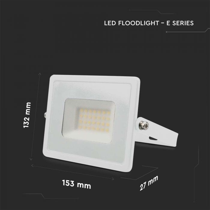 30W(2510Lm) LED prožektors bez kustību sensora, E-sērija G2, V-TAC, IP65, balts, neitrāli balta gaisma 4000K