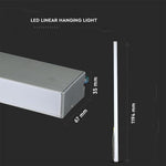 40W(3300Lm) LED lineaarne valgusti, V-TAC SAMSUNG, IP20, rippvalgusti, 5 aastat garantiid, külmvalge 6400K