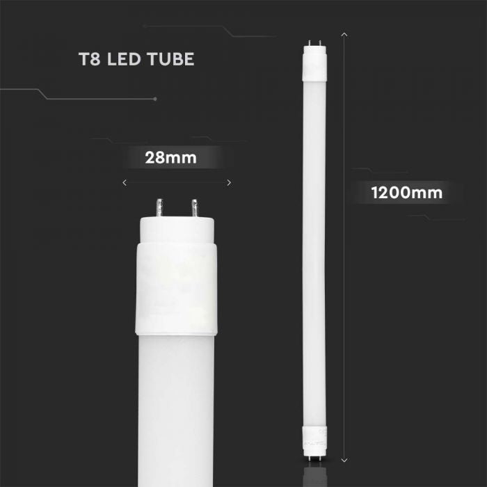 T8 18W(1850Lm) LED Spuldze, 120cm, IP20, V-TAC, neitrāli balta gaisma 4000K