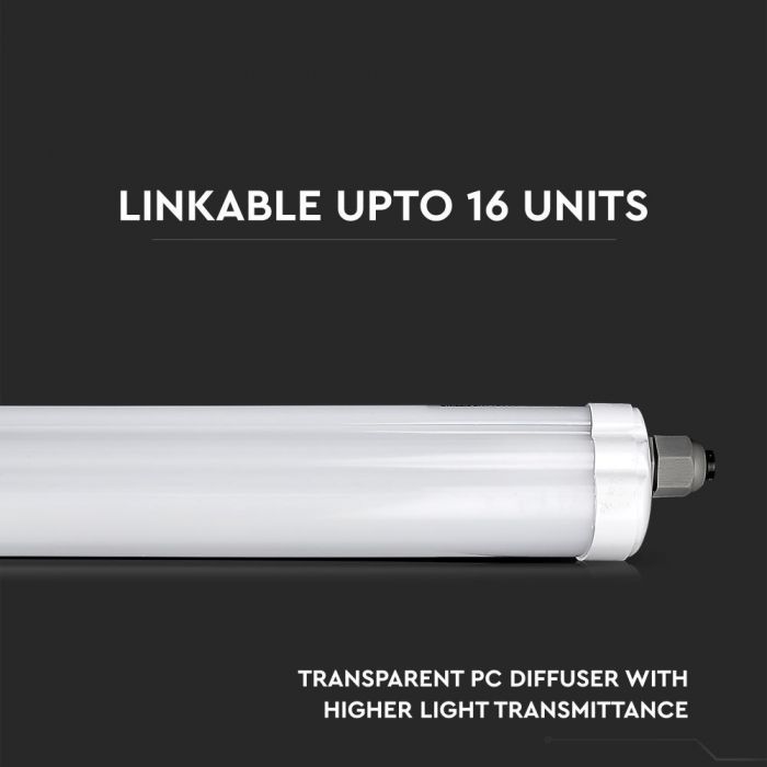 18W(2160Lm) 60 cm LED lineārais gaismeklis , V-TAC, IP65, auksti balta gaisma 6500K