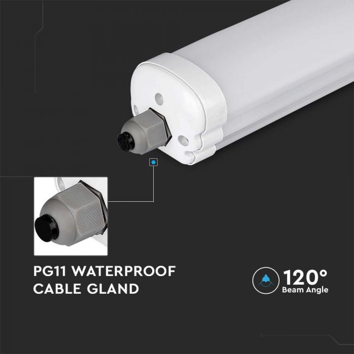 48W(5760Lm), 150cm LED Linear luminaire, IP65, V-TAC, without plug (cable connection), neutral white light 4000K