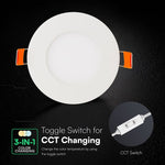 3W(250Lm) V-TAC LED mini panelis, VT-307CCT, Ø84mm, CREE, 3IN1, IP20