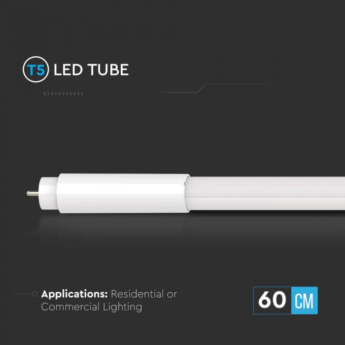 T5 8W(880Lm) 60 cm LED V-TAC lamp, G5, klaas, IP20, jaheda valge valgus 6500K