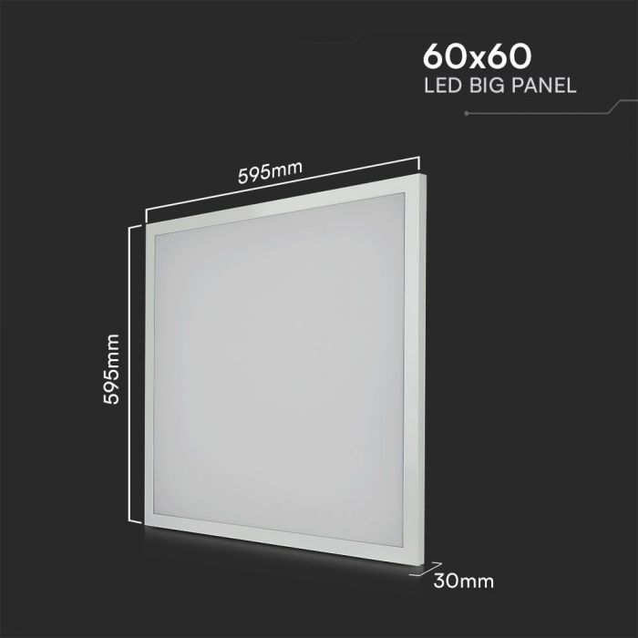 36W(3960Lm) LED panel 595x595mm, V-TAC SAMSUNG, 2IN1, neutral white light 4000K, complete with power supply unit
