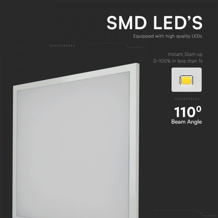 36W(3960Lm) LED paneel 595x595mm, V-TAC SAMSUNG, 2IN1, neutraalne valge valgus 4000K, koos toiteplokiga.
