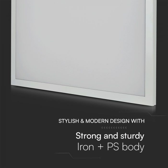 36W(3960Lm) LED panel 595x595mm, V-TAC SAMSUNG, 2IN1, neutral white light 4000K, complete with power supply unit