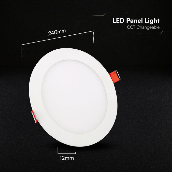 24cm_22W(1900Lm) V-TAC LED panelis, VT-2207CCT, CREE, 3IN1, IP20