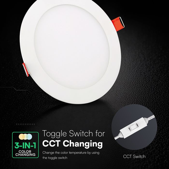 24cm_22W(1900Lm) V-TAC LED panelis, VT-2207CCT, CREE, 3IN1, IP20