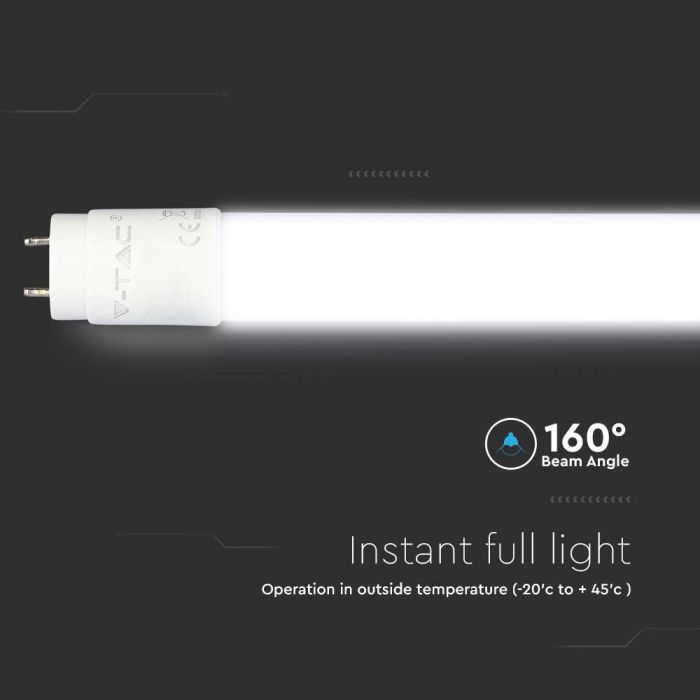 T8 9W(850Lm) 60cm LED V-TAC SAMSUNG NANO bulb, G13, warranty 5 years, IP20, warm white light 3000K