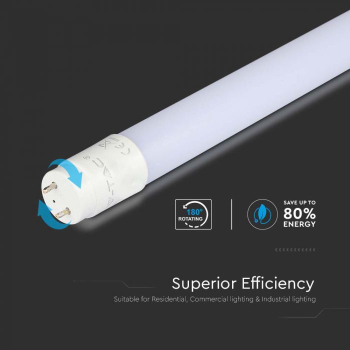 T8 9W(850Lm) 60cm LED V-TAC SAMSUNG NANO spuldze, G13, garantija 5 gadi, IP20, silti balta gaisma 3000K