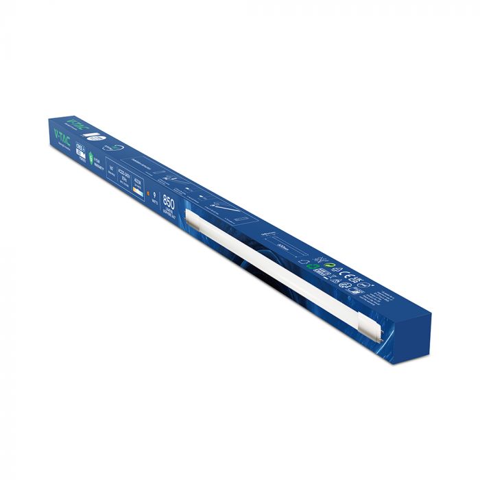 T8 9W(850Lm) 60cm LED V-TAC NANO lamp, G13, 6 aastat garantiid, IP20, neutraalne valge 4000K