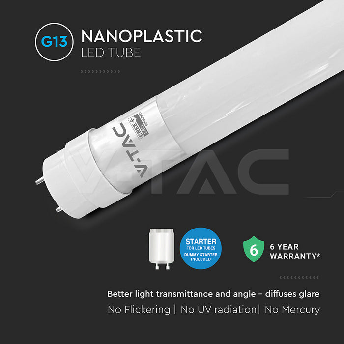 T8 20W(2100Lm) LED CREE Spuldze, 150cm, IP20, G13, V-TAC, auksti balta gaisma 6500K