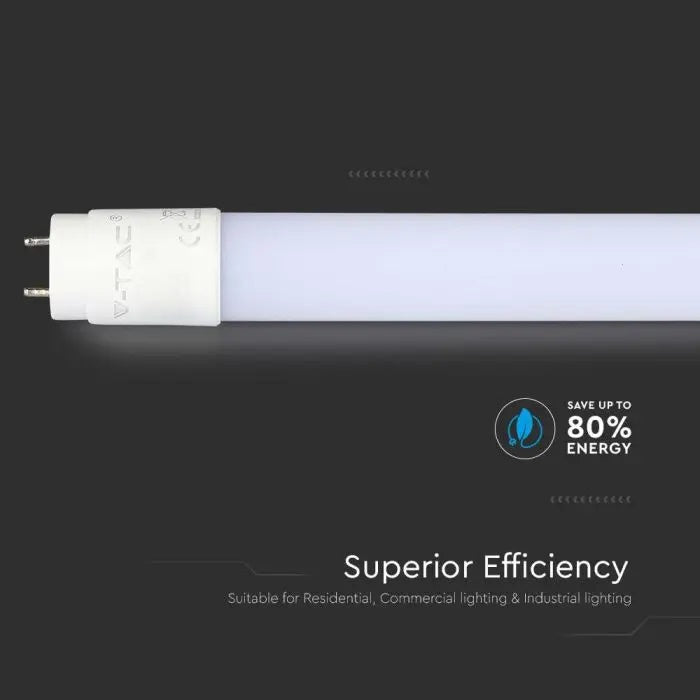 T8 20W(2100Lm) 150 cm LED V-TAC SAMSUNG bulb, warranty 5 years, G13, IP20, warm white light 3000K