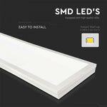 40W (4400Lm) LED paneel 1200x300mm, V-TAC, IP20, neutraalne valge valgus 4000K, tarnitakse koos toiteplokiga.