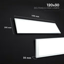 40W(4400Lm) 110Lm/W 2IN1 LED panelis 1200x300mm, V-TAC, IP20, neitrāli balta gaisma 4000K