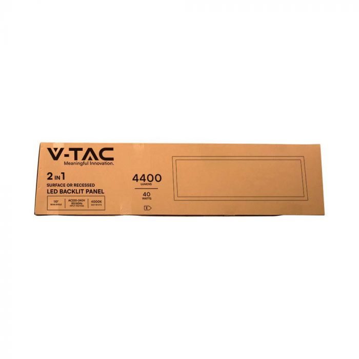 40W(4400Lm) LED-panel 1200x300mm, V-TAC, IP20, 6500K kallvitt ljus, levereras med strömförsörjningsenhet