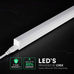 115,1cm_16W(1600Lm) LED lineārais gaismeklis, V-TAC, T5, IP20, IK04, silti balta gaisma 3000K