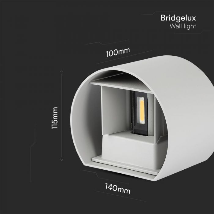 Фасадный светодиодный светильник 5W(700Lm), V-TAC, IP65, серый, нейтральный белый 4000K