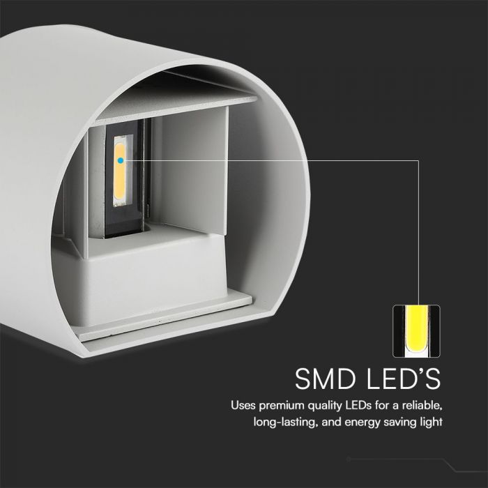 5W(700Lm) LED Fasādes gaismeklis, V-TAC, IP65, pelēka, neitrāli balta gaisma 4000K