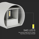 5W(700Lm) LED Fasādes gaismeklis, V-TAC, IP65, pelēka, neitrāli balta gaisma 4000K